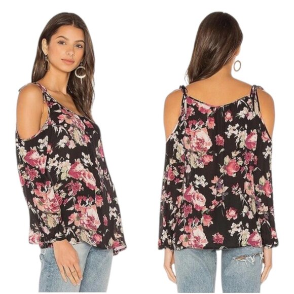 Joie Silk Floral Jilette Shoulder Cutout Blouse Size Small - Picture 13 of 14